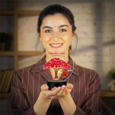 Personalized UV Print couple name led lamp with Warm White light Gift for girlfriend , boyfriend, valentine day